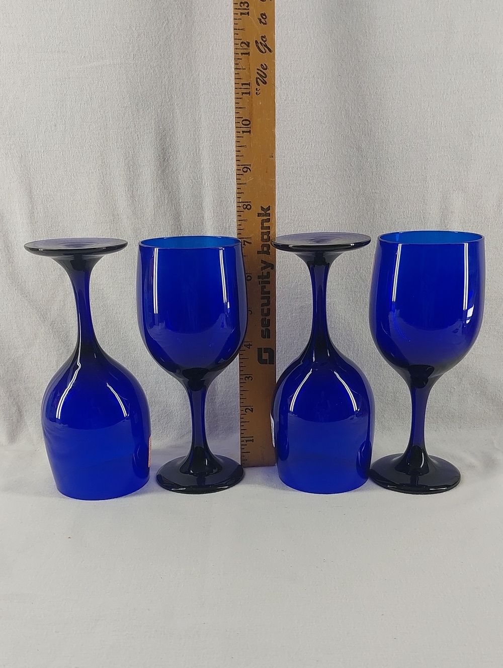 Set of 4 Cobalt Blue Wine Glasses